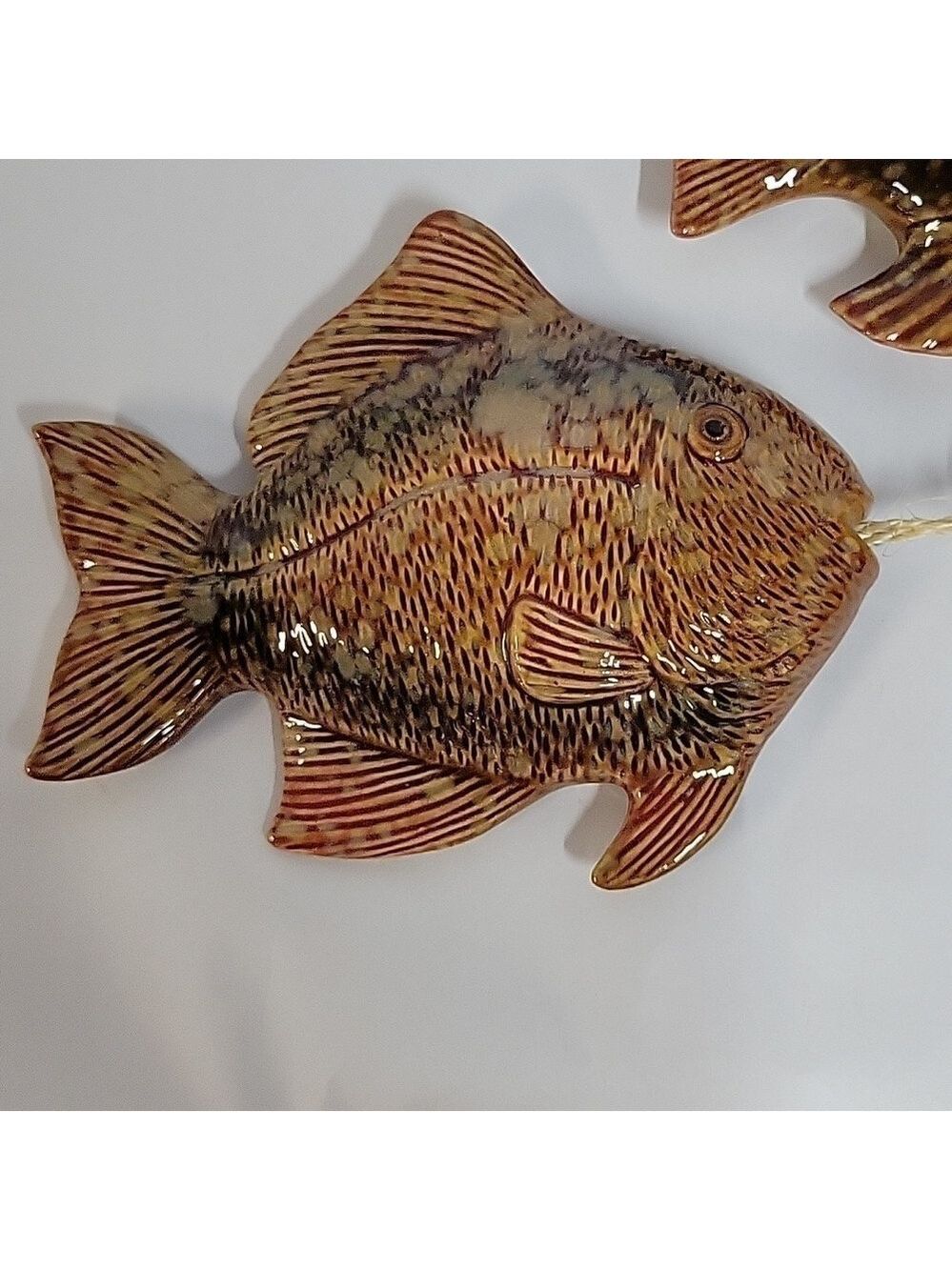 Set of (2) Glazed Finish Studio Pottery Fish - Picture 2 of 8